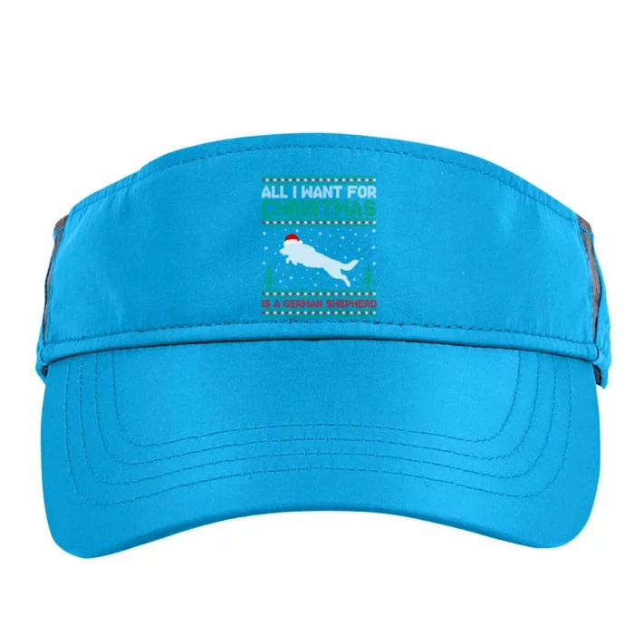 All I Want For Xmas Is A Ger Shepherd Dog Ugly Christmas Gift Adult Drive Performance Visor