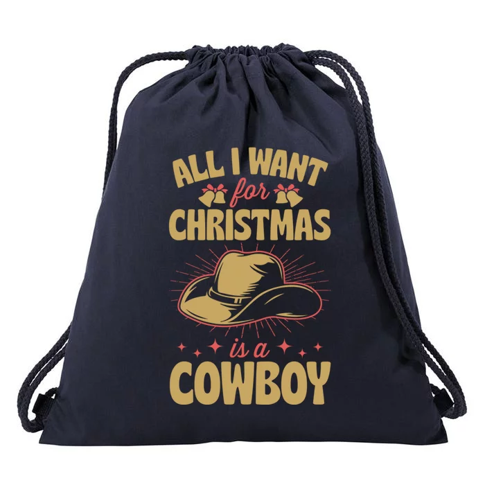 All I Want For Christmas Is A Cow Funny Cute Horse Meaningful Gift Drawstring Bag