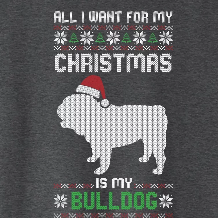 All I Want For My Christmas Bulldog Dog Ugly Xmas Pajama Great Gift Women's Crop Top Tee