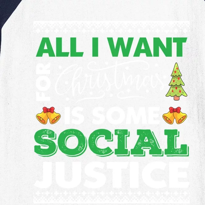 All I Want For Xmas Social Justice Cool Design Cute Gift Baseball Sleeve Shirt