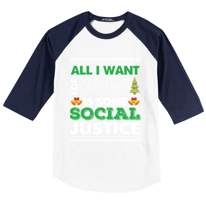 All I Want For Xmas Social Justice Cool Design Cute Gift Baseball Sleeve Shirt