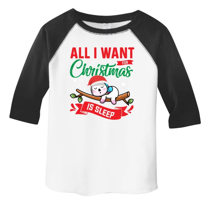 All I Want For Christmas Is Sleep Funny Napping Unicorn Gift Toddler Fine Jersey T-Shirt