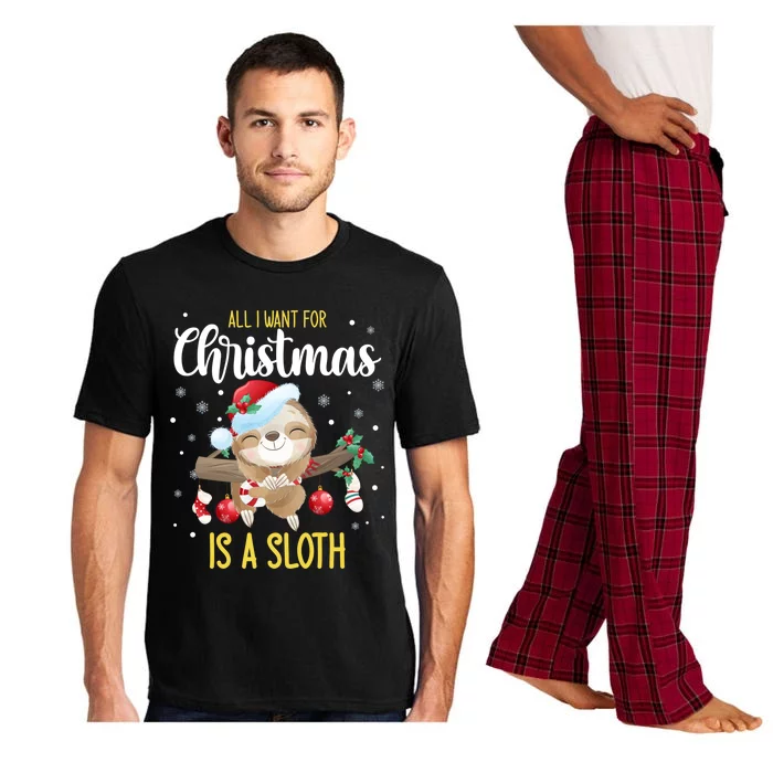 All I Want For Christmas Is A Sloth Funny Sleeping Sloth Gift Pajama Set