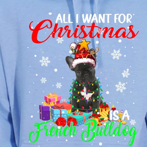 All I Want For Christmas Is A French Bulldog Santa Reindeer Great Gift Unisex Surf Hoodie