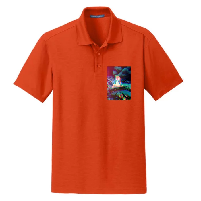 Alice In Wonderland Trippy Dry Zone Grid Performance Polo