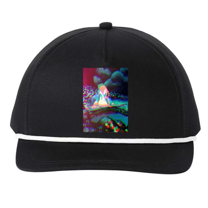 Alice In Wonderland Trippy Snapback Five-Panel Rope Hat