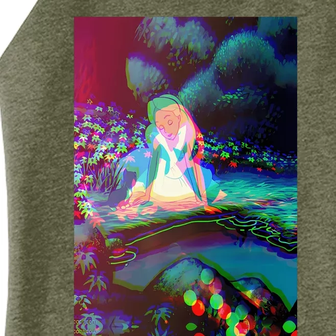 Alice In Wonderland Trippy Women’s Perfect Tri Rocker Tank