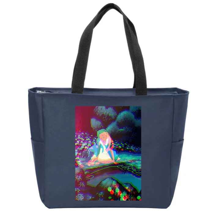 Alice In Wonderland Trippy Zip Tote Bag