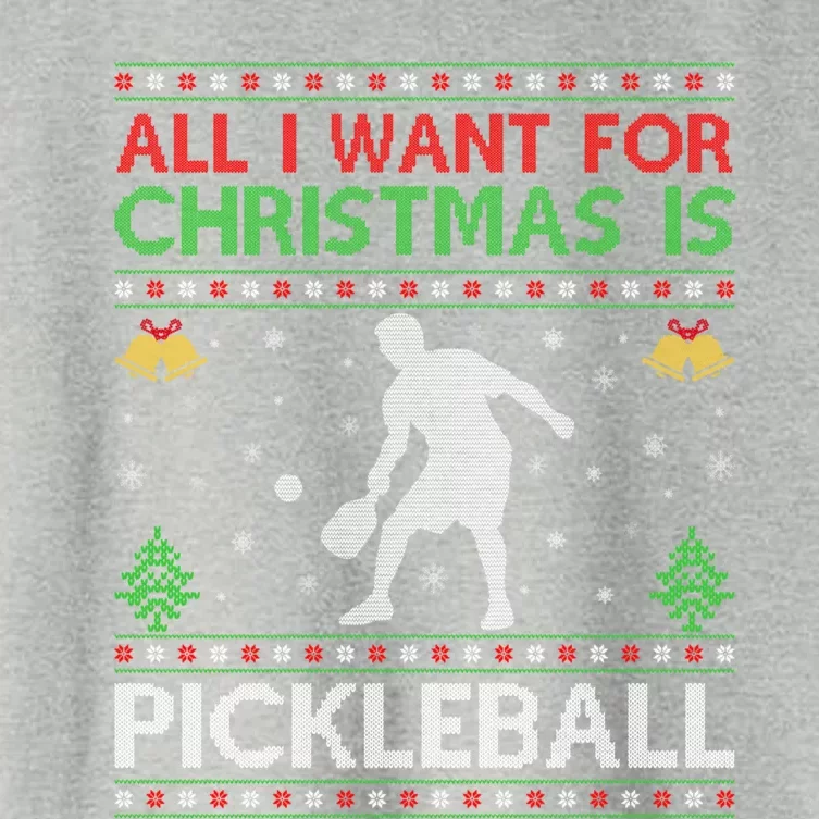 All I Want For Christmas Is Pickleball Ugly Christmas Gift Women's Crop Top Tee