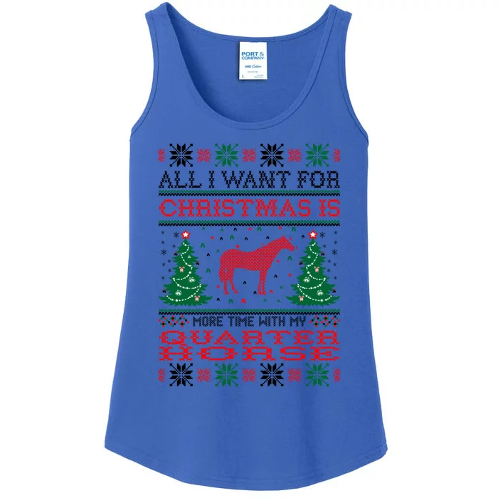 All I Want For Christmas More Time With Quarter Horse Gift Ladies Essential Tank