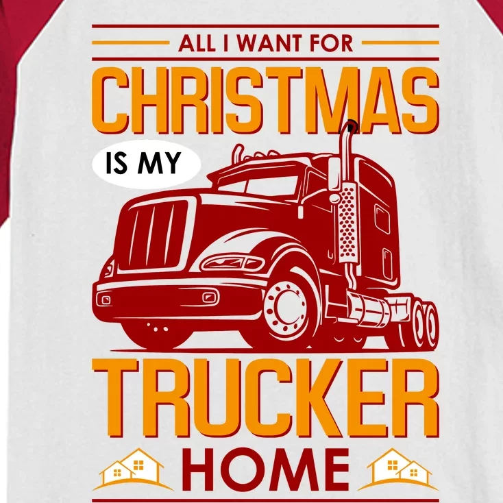 All I Want For Christmas Is My Trucker Home Kids Colorblock Raglan Jersey