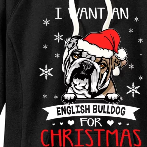 All I Want For Christmas Is An English Bulldog Dog Lover Gift Women's Fleece Hoodie