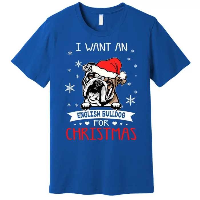 All I Want For Christmas Is An English Bulldog Dog Lover Gift Premium T-Shirt