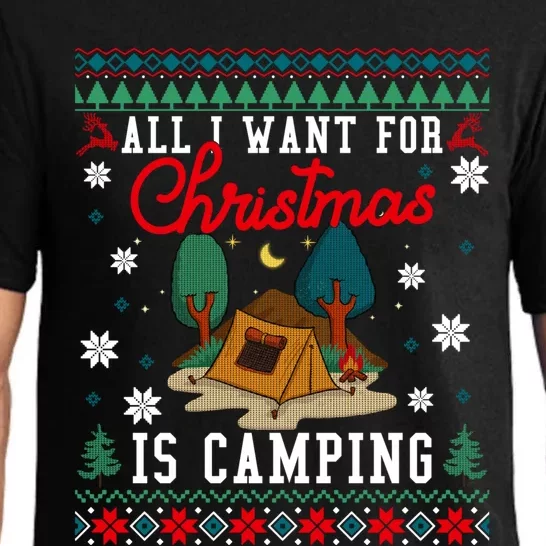 All I Want For Christmas Is Camping Ugly Xmas Sweater Funny Gift Pajama Set