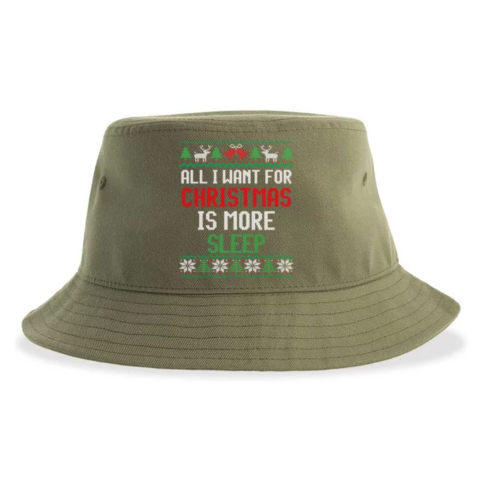 All I Want Is More Sleep New Twin Mom And Dad Ugly Christmas Meaningful Gift Sustainable Bucket Hat