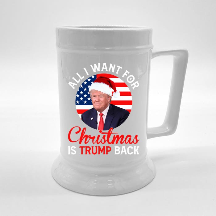 All I Want For Christmas Is Trump Back And New President Gift Front & Back Beer Stein