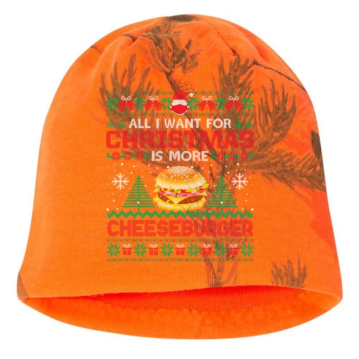 All I Want Is More Cheeseburger Christmas Pajama Party Gift Kati - Camo Knit Beanie