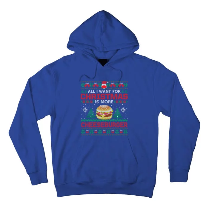 All I Want Is More Cheeseburger Christmas Pajama Party Gift Tall Hoodie