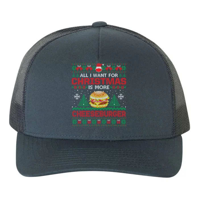 All I Want Is More Cheeseburger Christmas Pajama Party Gift Yupoong Adult 5-Panel Trucker Hat