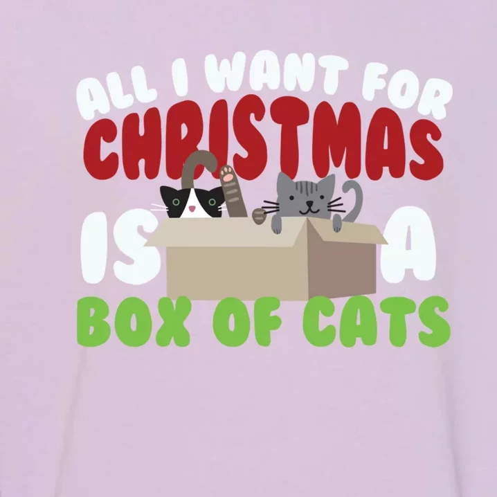 All I Want For Christmas Is A Box Of Cats Gift Garment-Dyed Sweatshirt