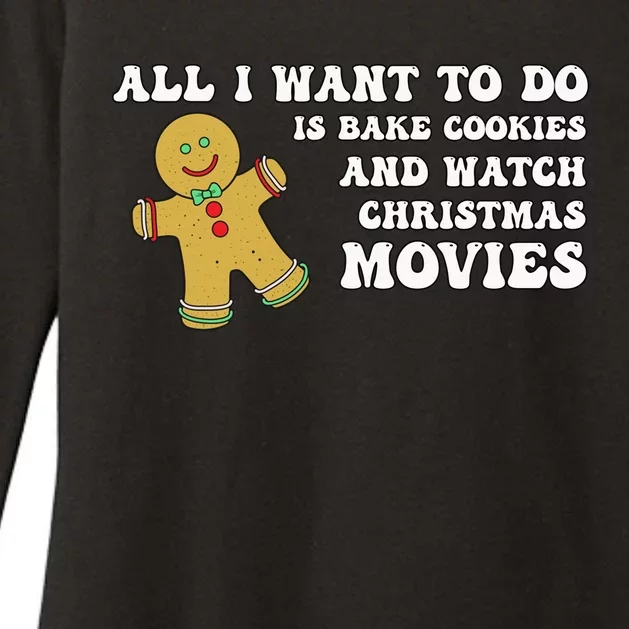 All I Want To Do Is Bake Cookies And Watch Christmas Movies Pullover Hoodie Womens CVC Long Sleeve Shirt