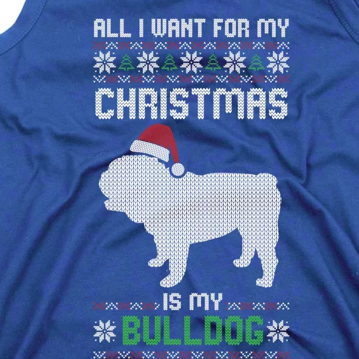 All I Want For My Christmas Bulldog Dog Ugly Xmas Pajama Gift Tank Top