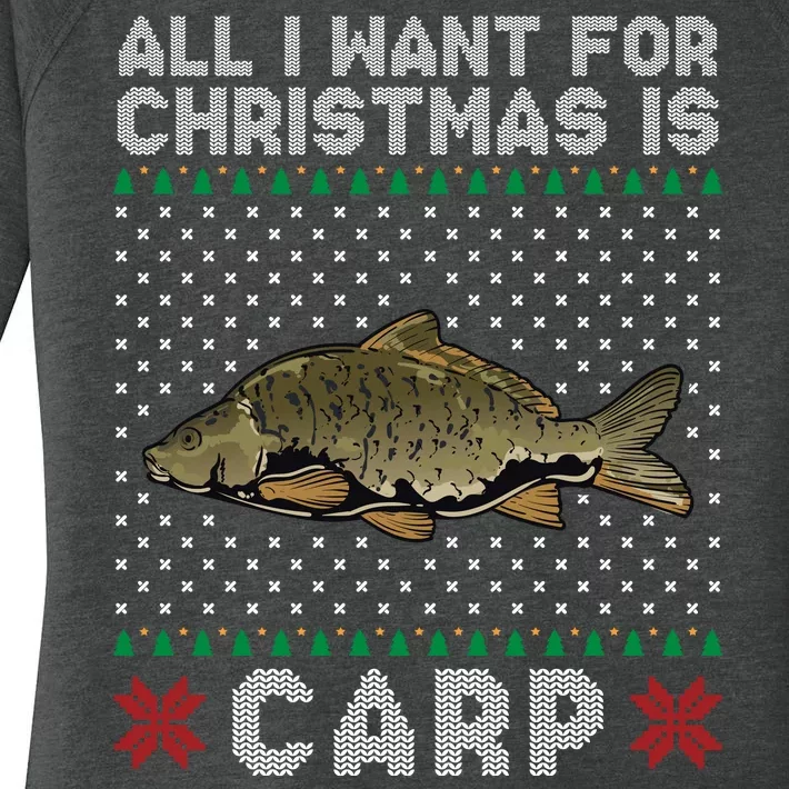 All I Want For Christmas Is Carp Fishing Christmas Women's Perfect Tri Tunic Long Sleeve Shirt