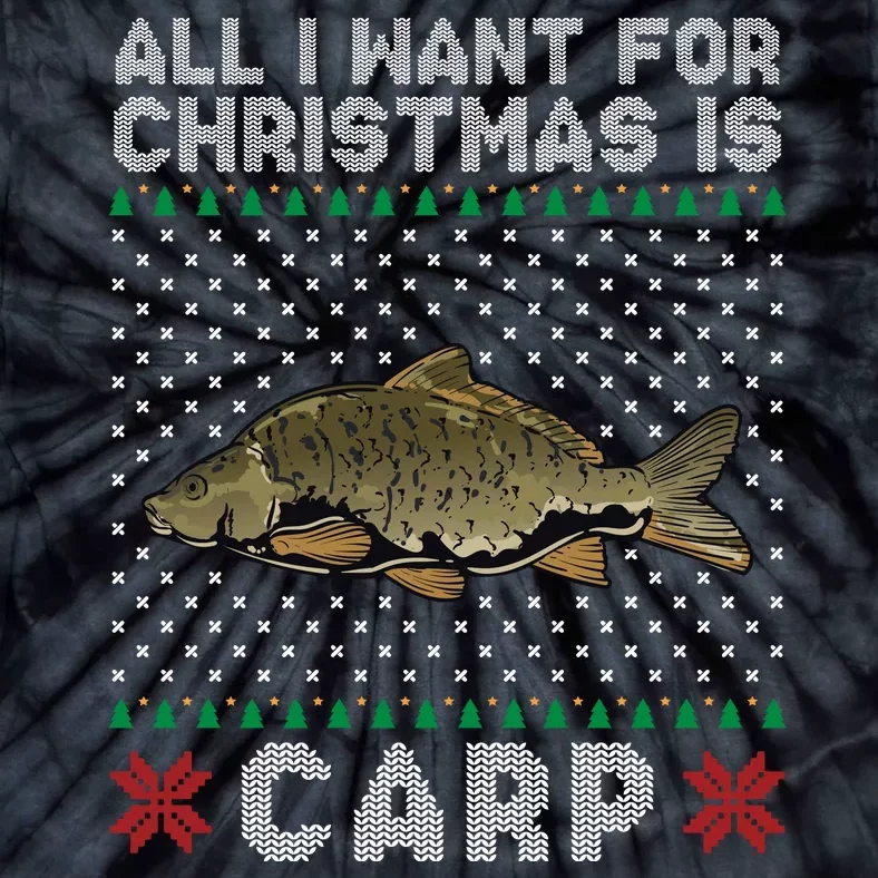 All I Want For Christmas Is Carp Fishing Christmas Tie-Dye T-Shirt