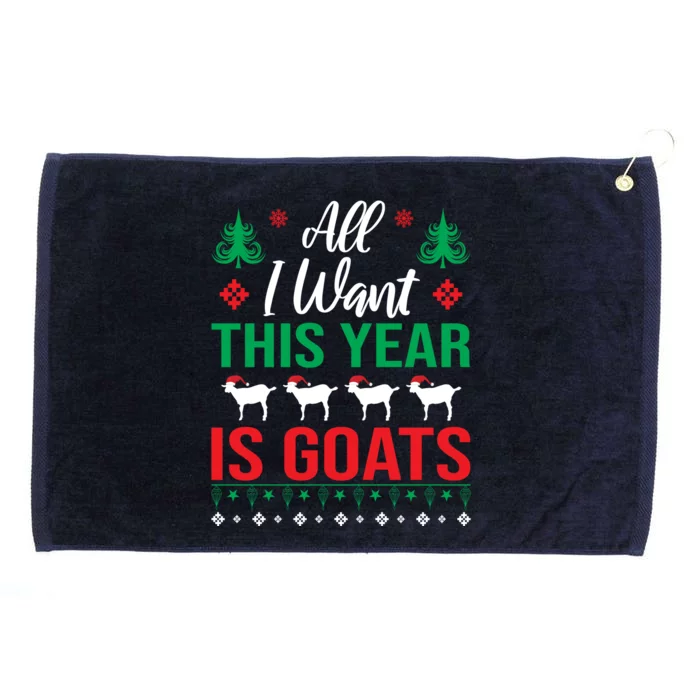 All I Want This Year Is Goats Funny Christmas Grommeted Golf Towel