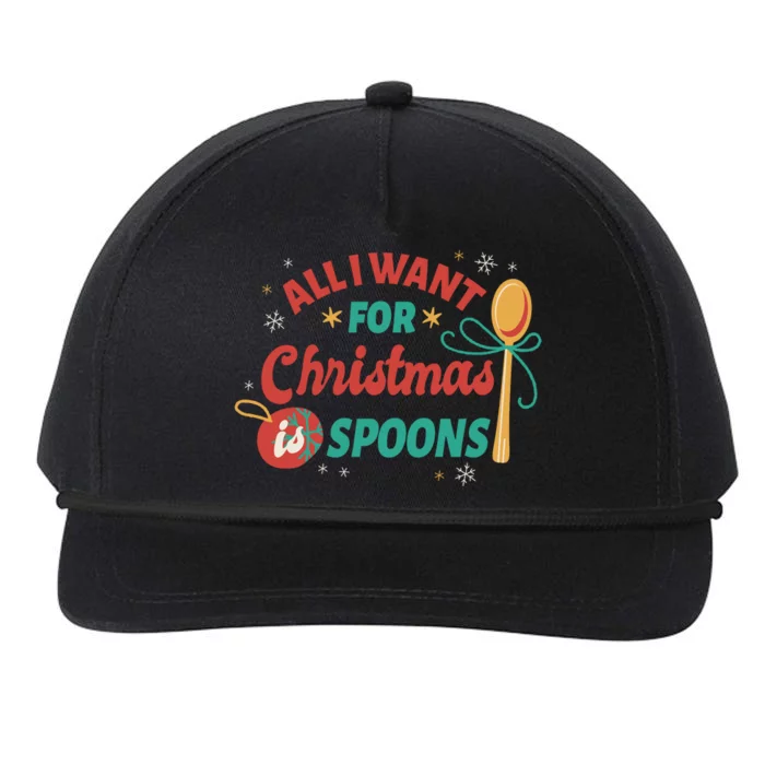 All I Want For Christmas Is Spoons Funny Snapback Five-Panel Rope Hat