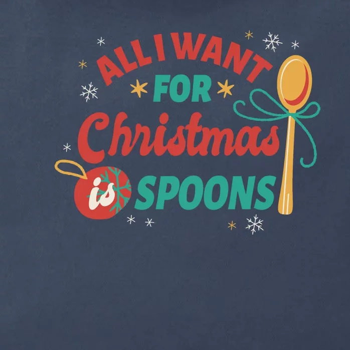 All I Want For Christmas Is Spoons Funny Zip Tote Bag