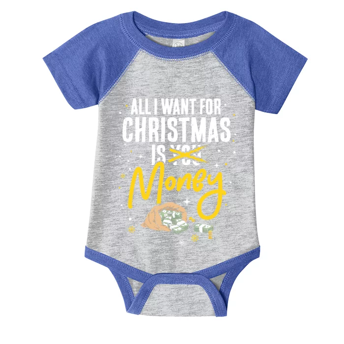 All I Want For Christmas Is Money Christmas Gift Infant Baby Jersey Bodysuit