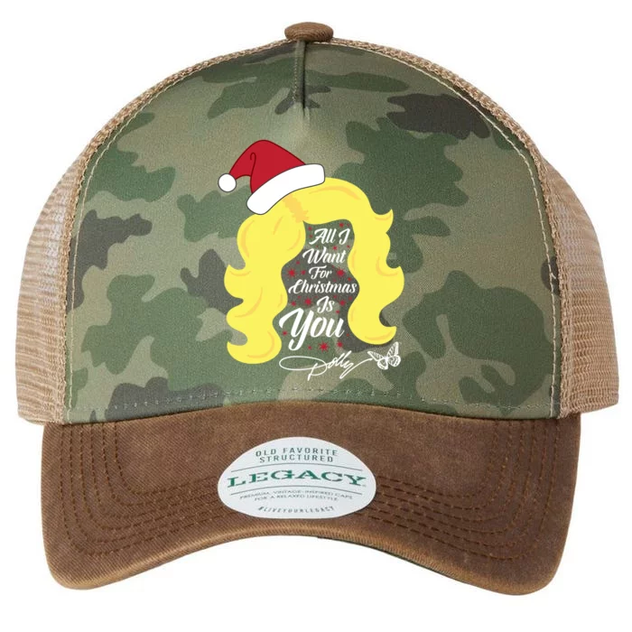 All I Want Christmas Dolly Wig Gift Legacy Tie Dye Trucker Hat