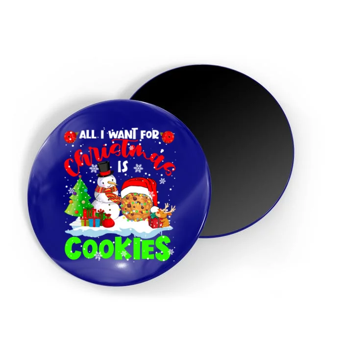 All I Want For Christmas Is Cookies Santa Cookie Snow Gift Magnet