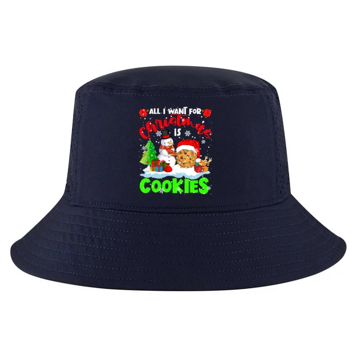 All I Want For Christmas Is Cookies Santa Cookie Snow Gift Cool Comfort Performance Bucket Hat