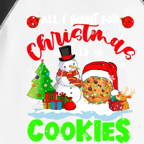 All I Want For Christmas Is Cookies Santa Cookie Snow Gift Toddler Fine Jersey T-Shirt