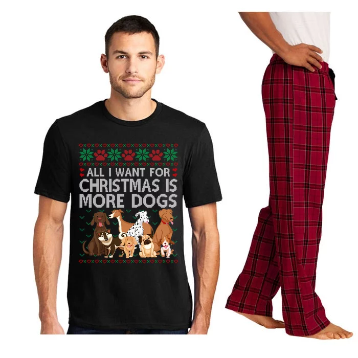 All I Want For Christmas Is More Dogs Ugly Xmas Sweater Gift Pajama Set