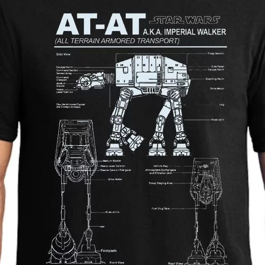 Atat Imperial Walker Schematics Poster Pajama Set