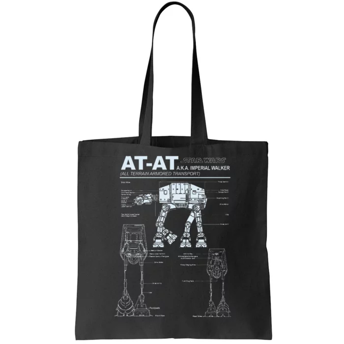 Atat Imperial Walker Schematics Poster Tote Bag