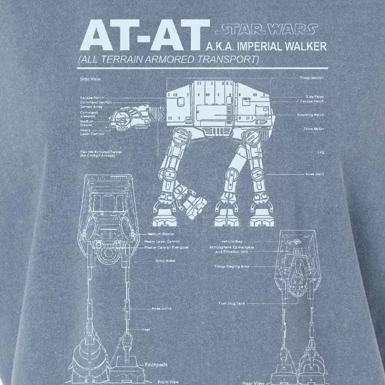 Atat Imperial Walker Schematics Poster Garment-Dyed Women's Muscle Tee