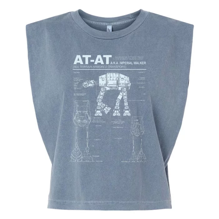 Atat Imperial Walker Schematics Poster Garment-Dyed Women's Muscle Tee