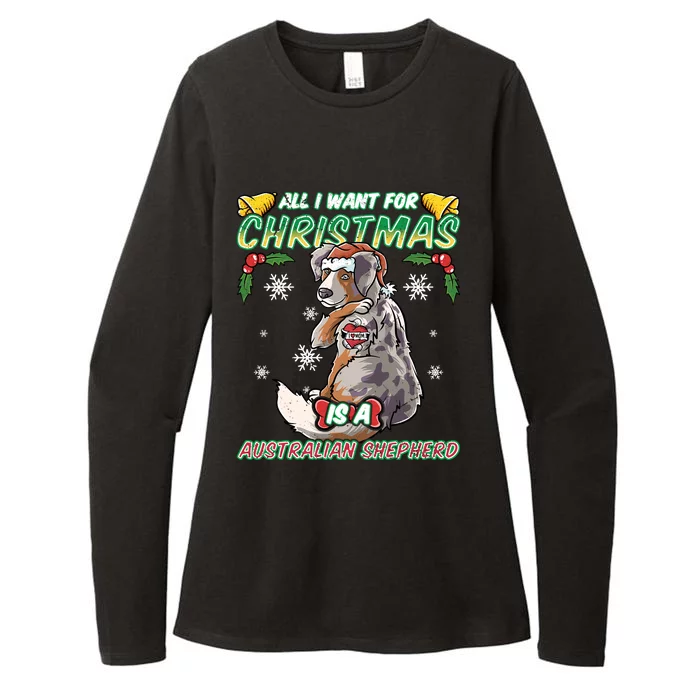 All I Want For Christmas Is A Australian Shepherd Santa Meaningful Gift Womens CVC Long Sleeve Shirt