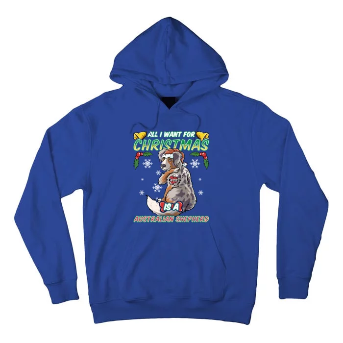 All I Want For Christmas Is A Australian Shepherd Santa Meaningful Gift Tall Hoodie