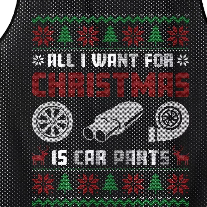 All I Want for Christmas is More Car Parts Ugly Sweater Xmas Mesh Reversible Basketball Jersey Tank