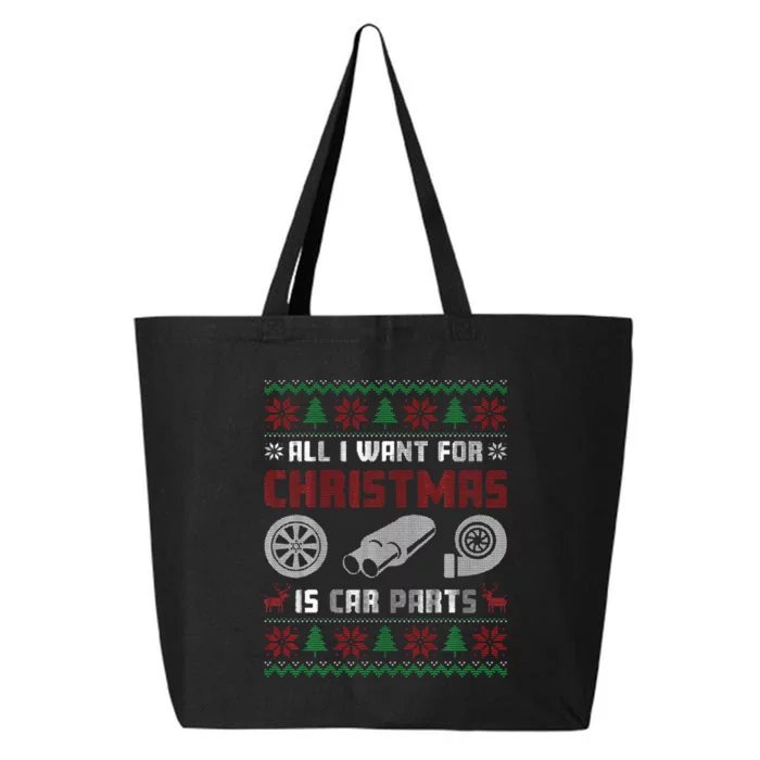 All I Want for Christmas is More Car Parts Ugly Sweater Xmas 25L Jumbo Tote