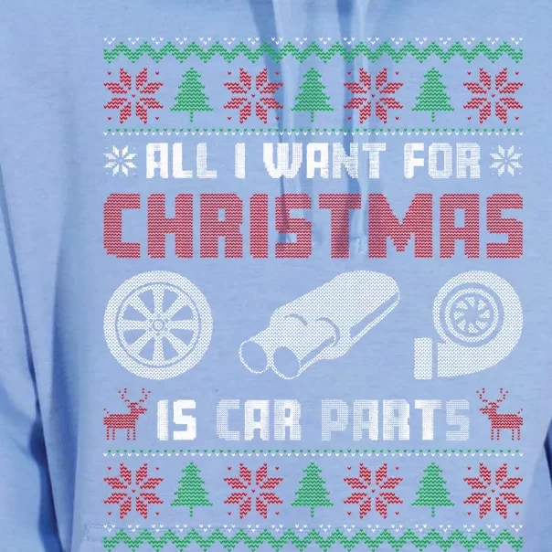 All I Want for Christmas is More Car Parts Ugly Sweater Xmas Unisex Surf Hoodie