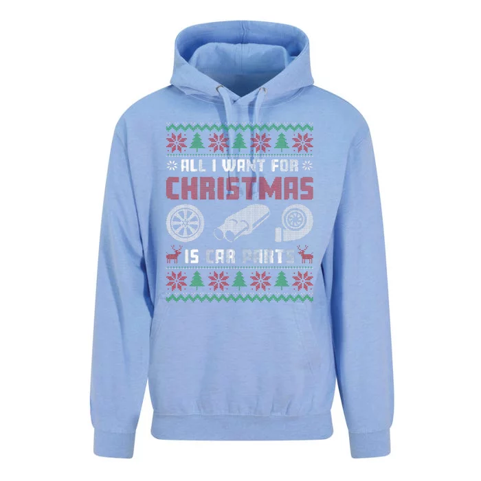 All I Want for Christmas is More Car Parts Ugly Sweater Xmas Unisex Surf Hoodie