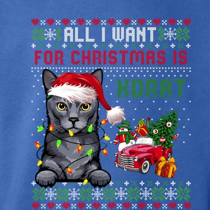 All I Want For Christmas Is Korat Cat Ugly Christmas Sweater Gift Toddler Hoodie