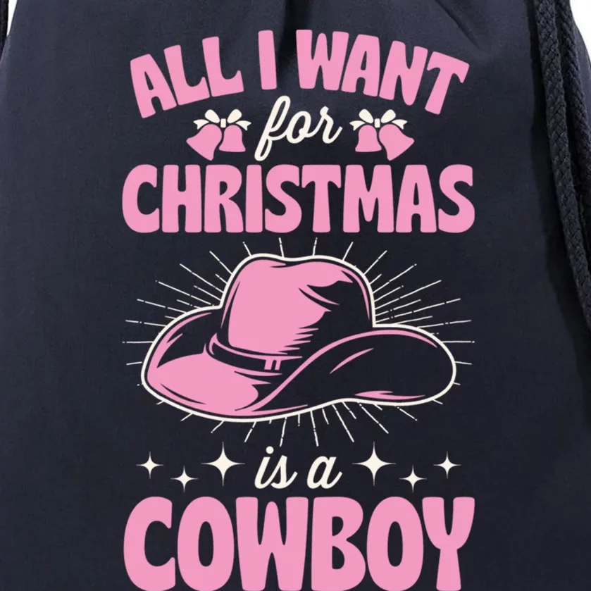 All I Want For Christmas Is A Cow Funny Cute Horse Gift Drawstring Bag