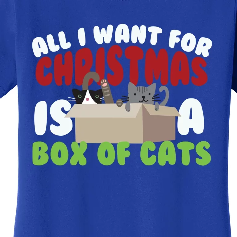 All I Want For Christmas Is A Box Of Cats Gift Women's T-Shirt